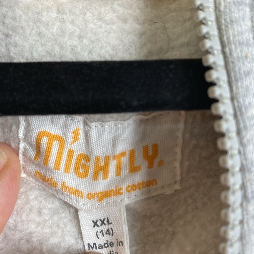 Mightly Kids Organic Cotton Colorblock Hooded Sweatshirt Sz 14 Xxl — image 3 of 5